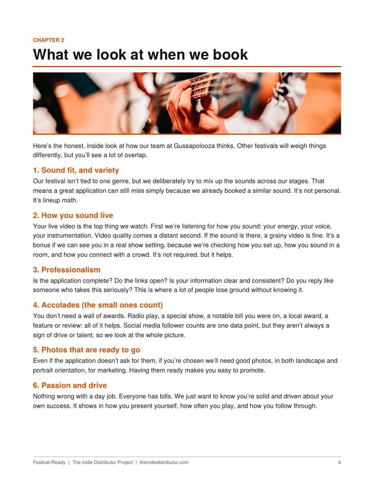 Festival-Ready guide page
