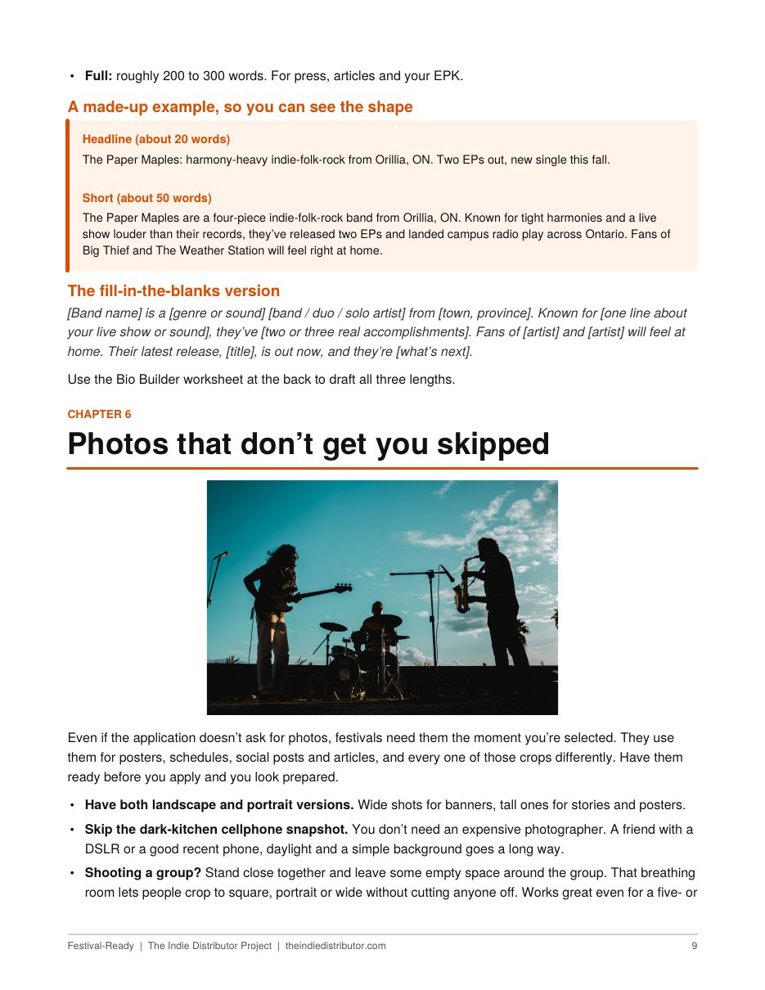 Festival-Ready guide page