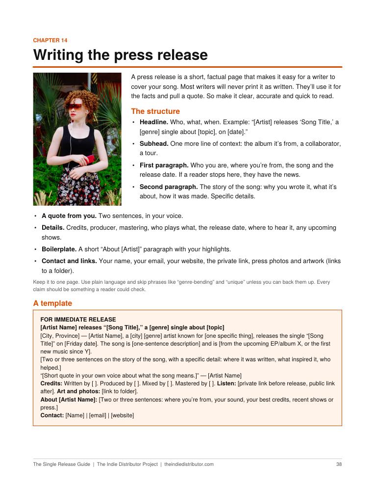 Single Release Guide page